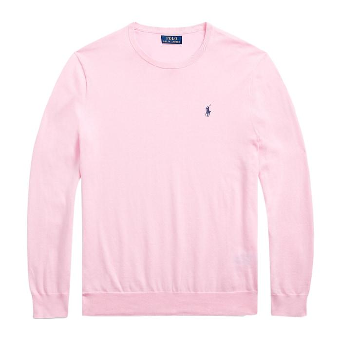 men pink slim fit textured cotton sweater