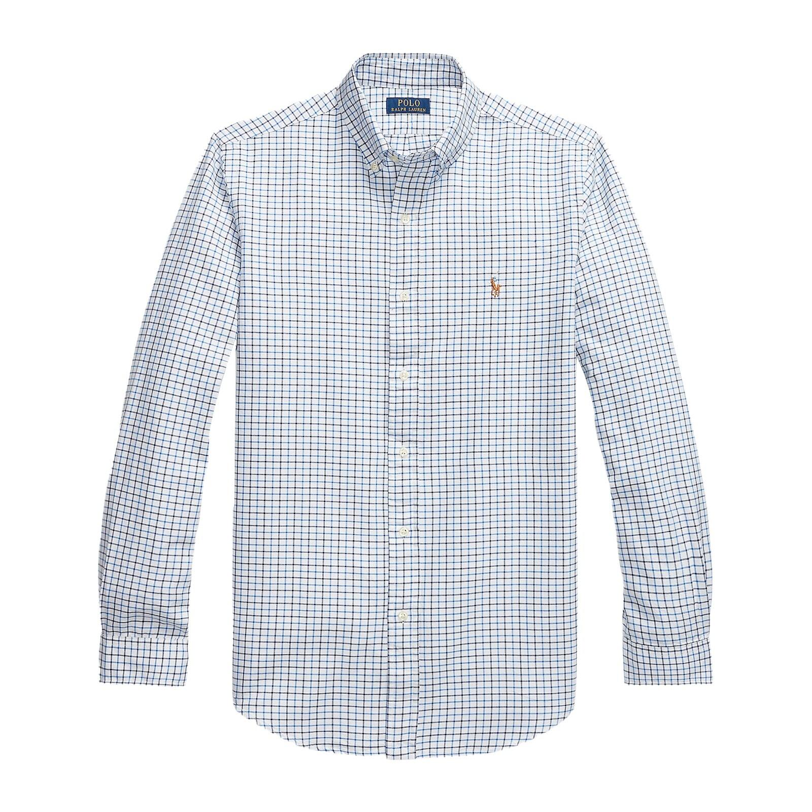 men multi custom fit tattersall oxford shirt