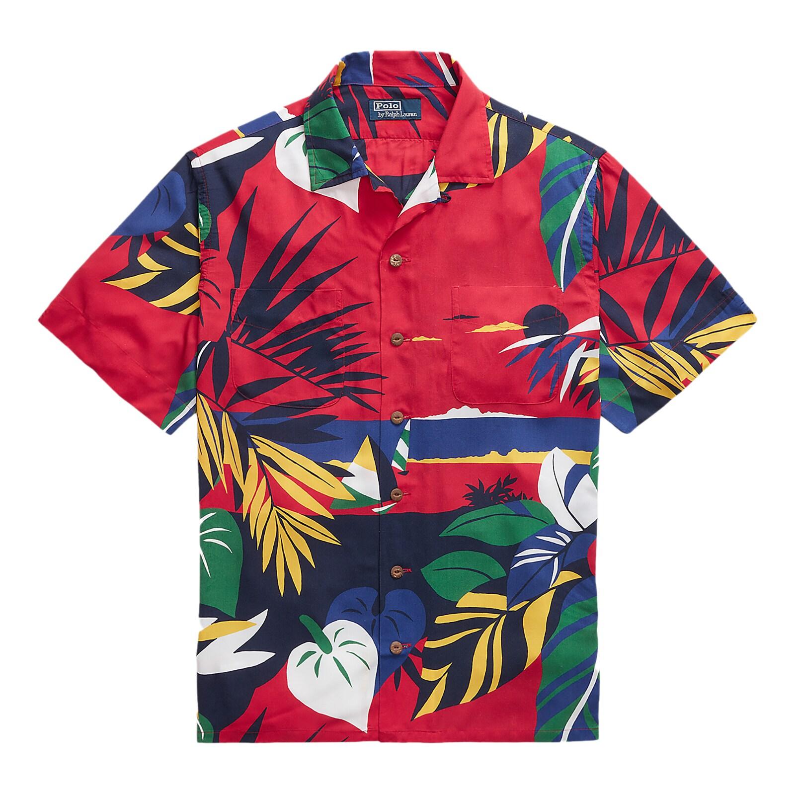 men multi classic fit hoffman print camp shirt