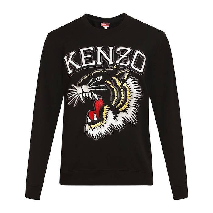 men black kenzo tiger embroidered sweatshirt