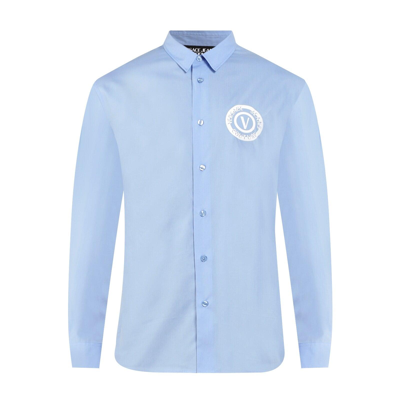 men blue vjc chest emblem shirt