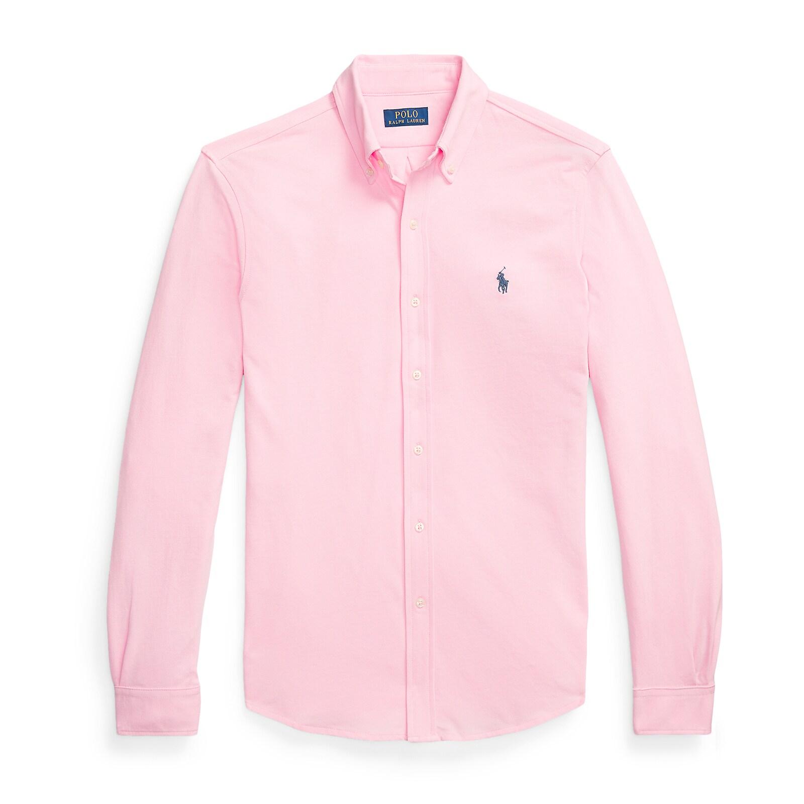 men pink featherweight mesh shirt