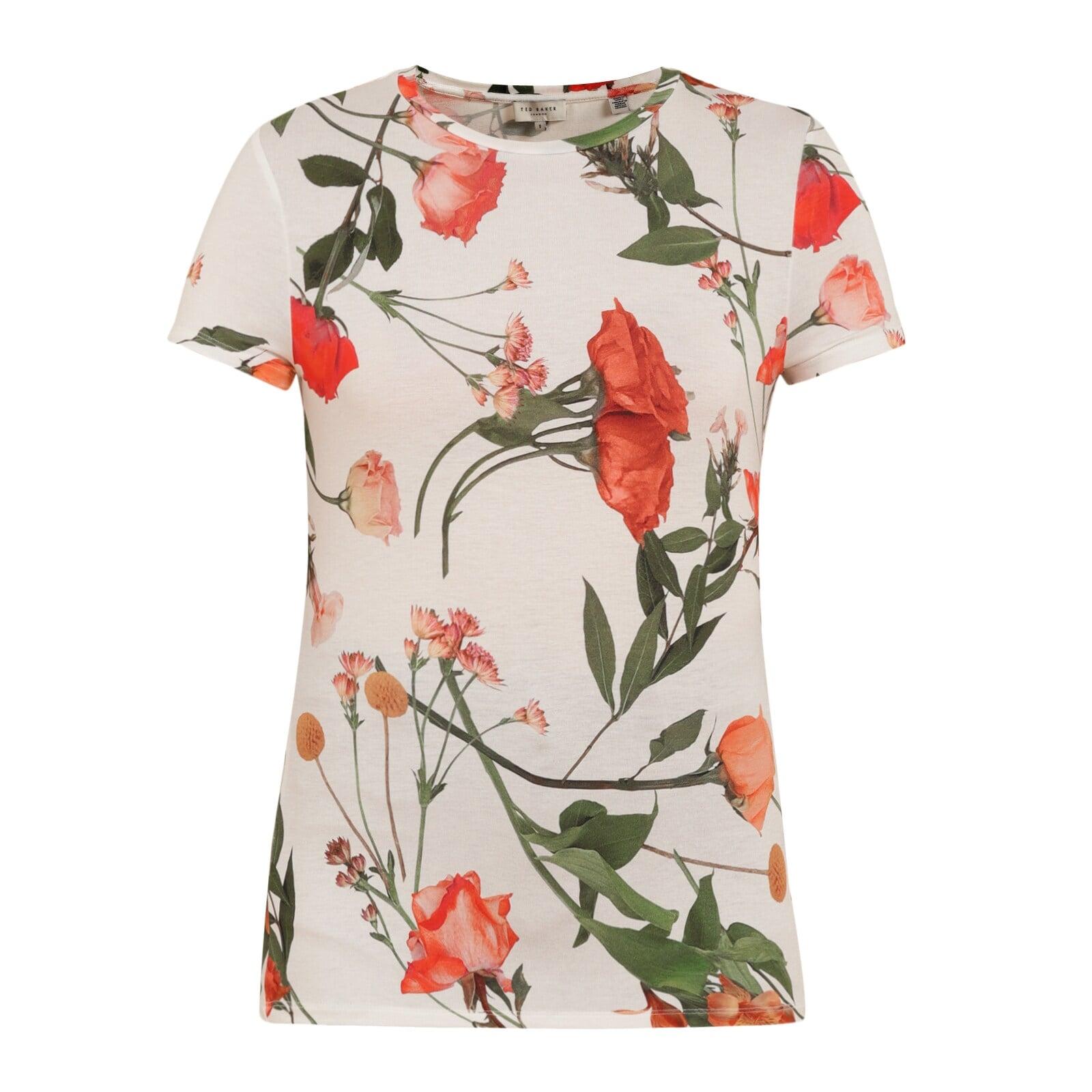 women-white-floral-printed-fitted-t-shirt