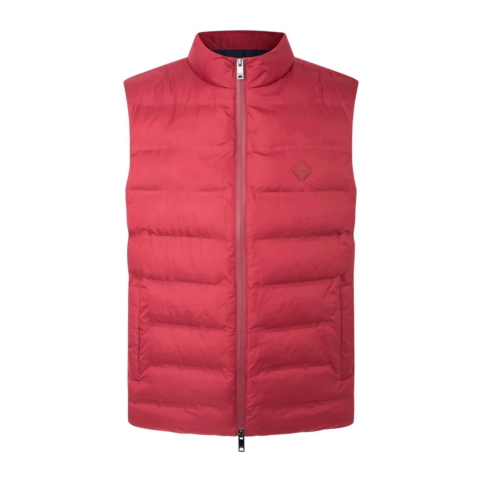 men burgundy padded gilet