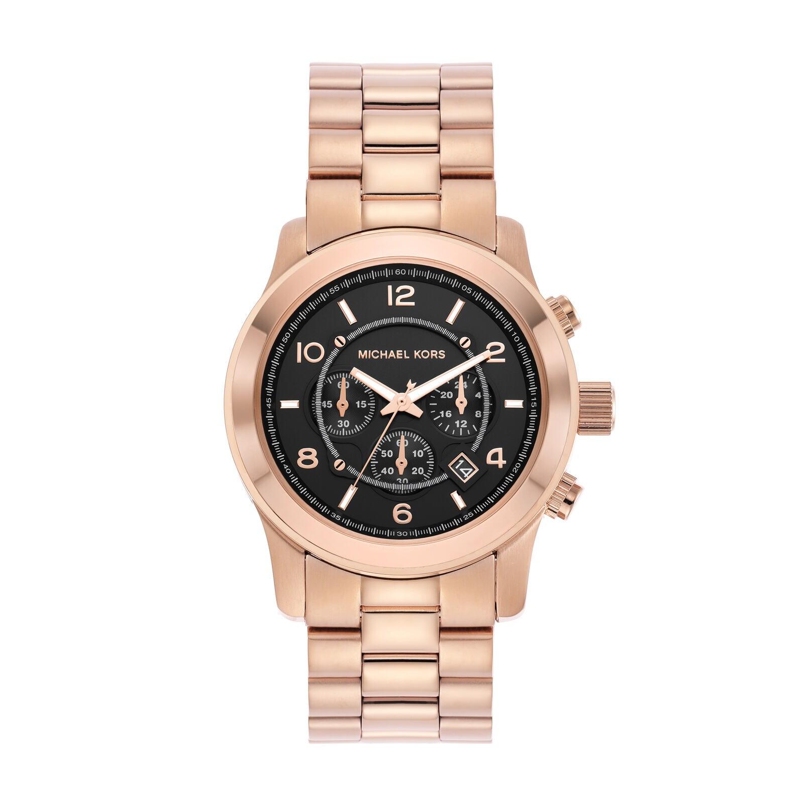 men runway rose gold watch mk9123