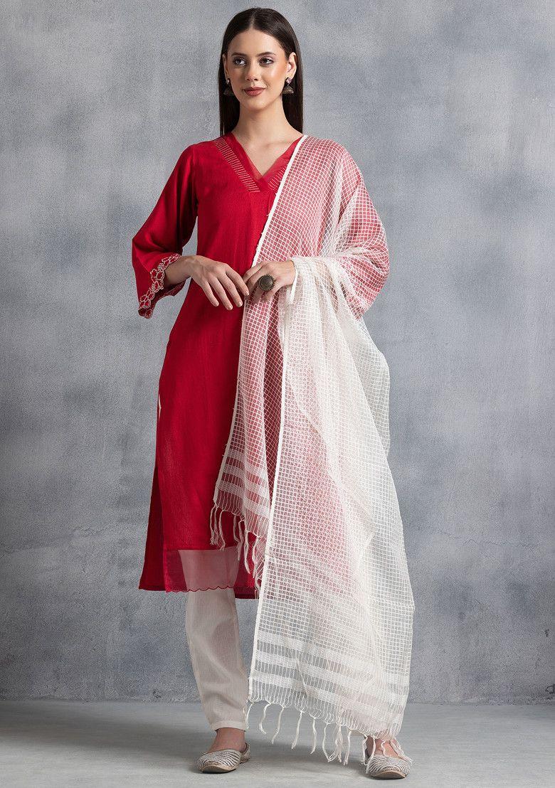 white solid tissue dupatta