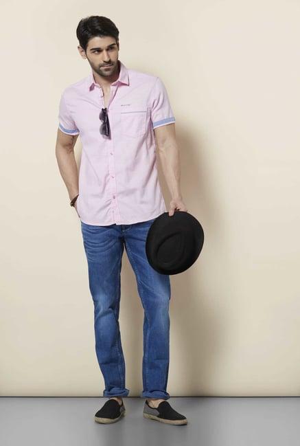 lawman pink short sleeve casual shirt