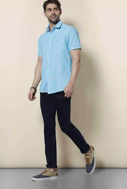 lawman aqua short sleeve casual shirt