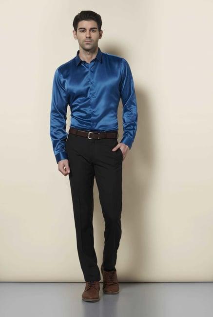 lawman teal blue full sleeve casual shirt