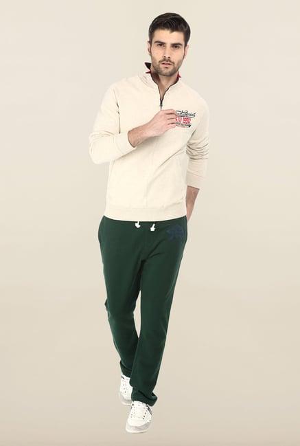 basics green jogger track pant