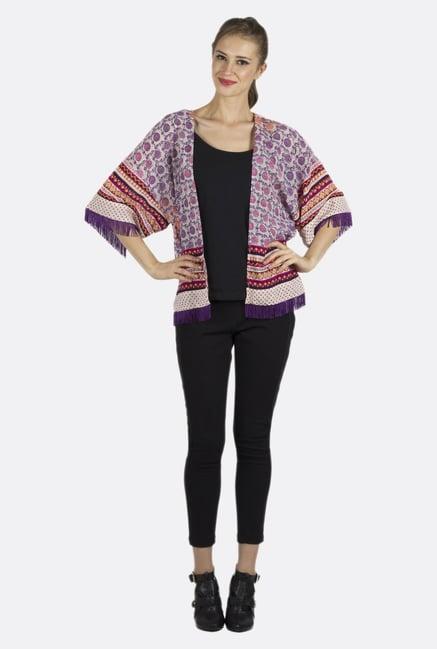 fusion beats multicolor printed shrug