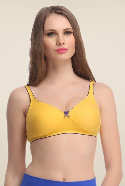 clovia yellow solid seamless bra