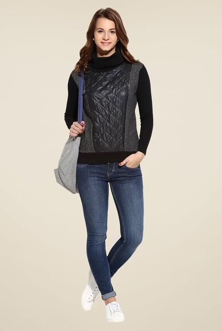 campus sutra charcoal quilted sweatshirt