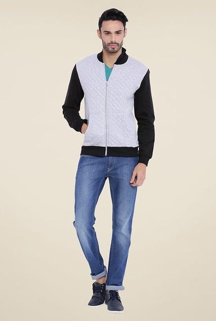 campus sutra light grey quilted sweatshirt