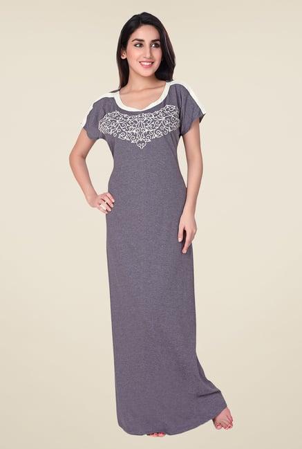 honeydew blue embroidered night gown