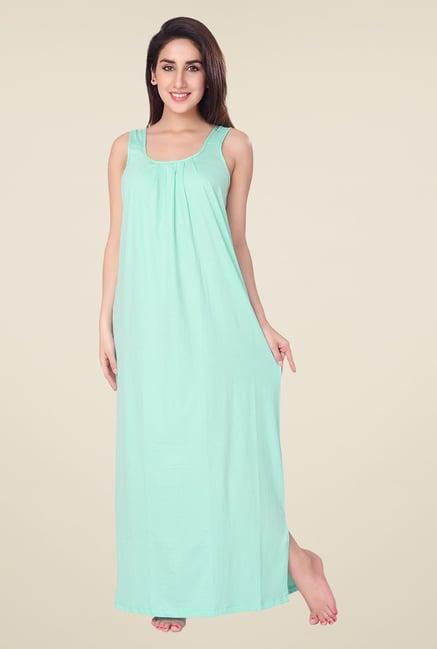 honeydew turquoise solid night gown