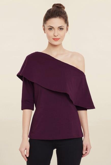 miss chase purple solid top