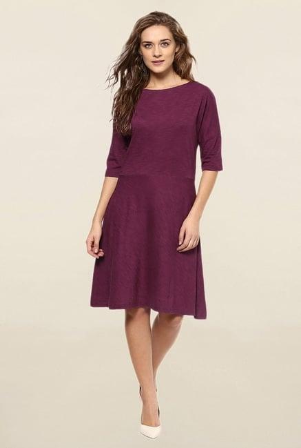 miss chase magenta textured dress