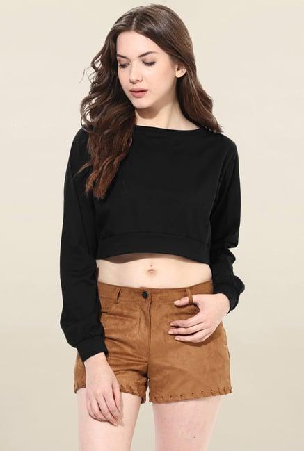 miss chase black solid top