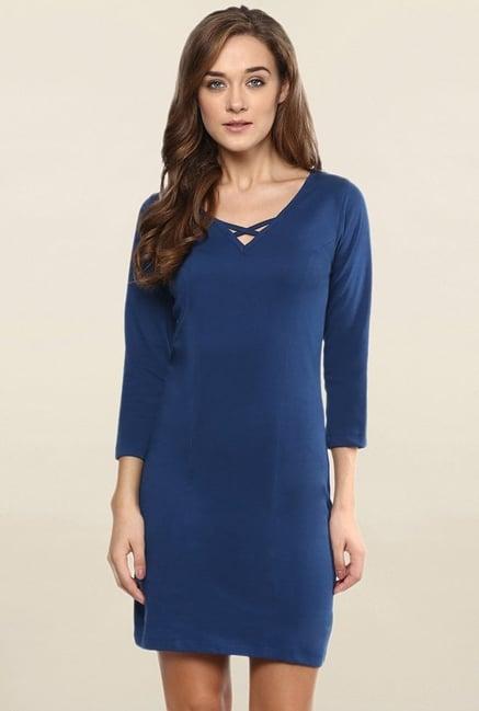 miss chase blue relaxed fit dress