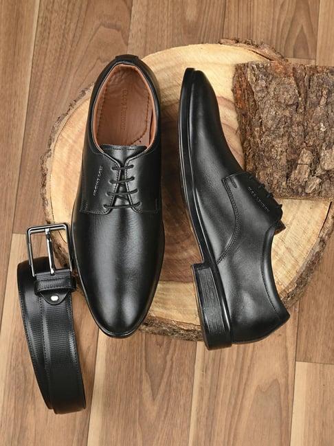 clog london men's black derby shoes