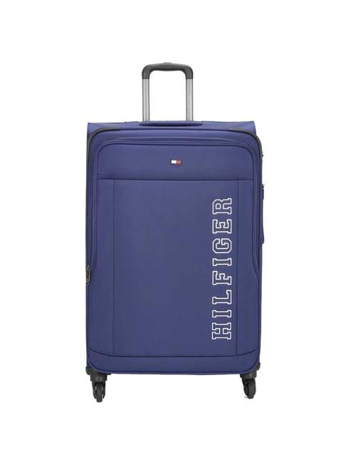 tommy hilfiger navy 4 wheel large soft cabin trolley - 48 cm