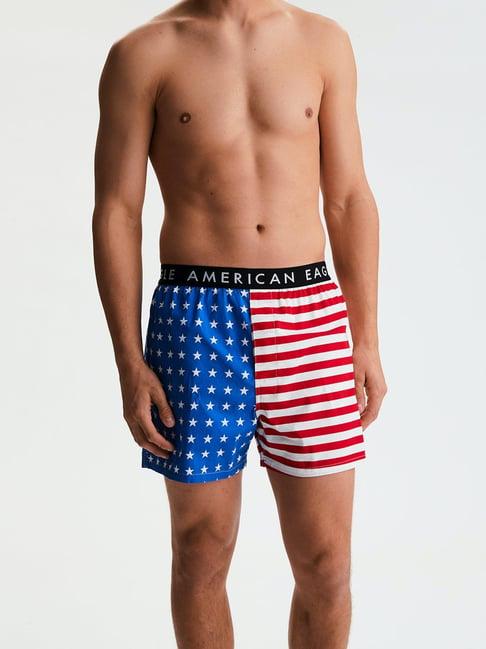 american eagle blue cotton regular fit printed boxers