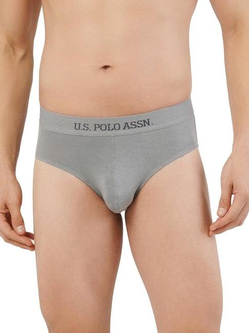 u.s. polo assn. grey regular fit briefs