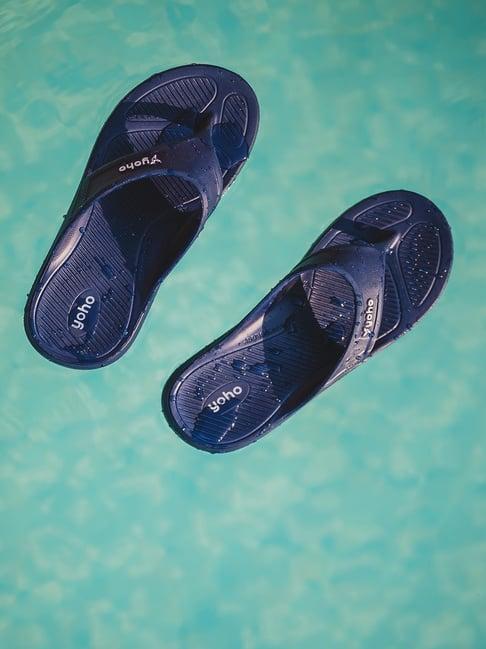 yoho men's accupressure floats blue flip flops