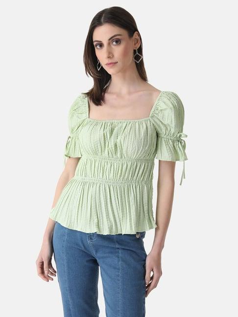 kazo pleated crushed top with smocking