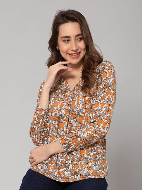 cantabil orange printed top