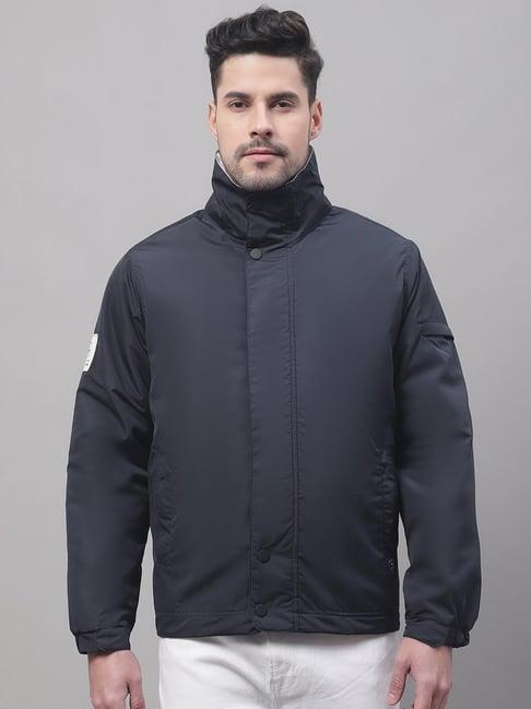 cantabil navy regular fit high neck jacket