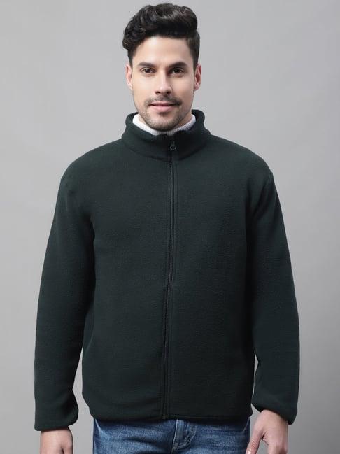 cantabil green regular fit high neck sweatshirt