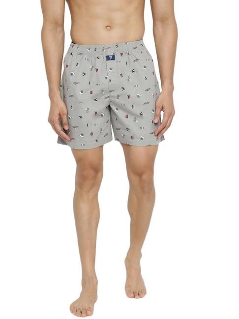 van heusen regular fit side pocket side slits allover print boxer shorts - cpb-53