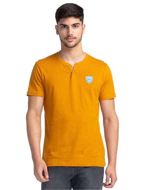 being human regular fit mens henley neck t-shirts -thai curry