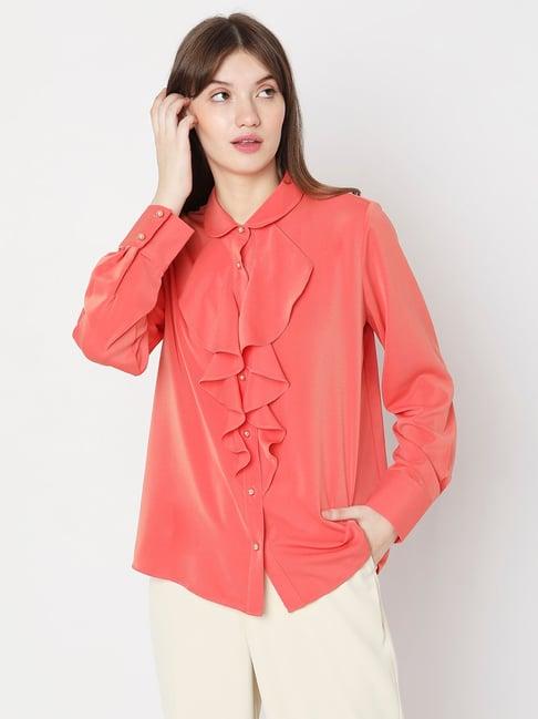 vero moda coral relaxed fit shirt