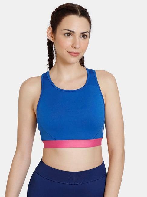 zelocity by zivame blue sports bra