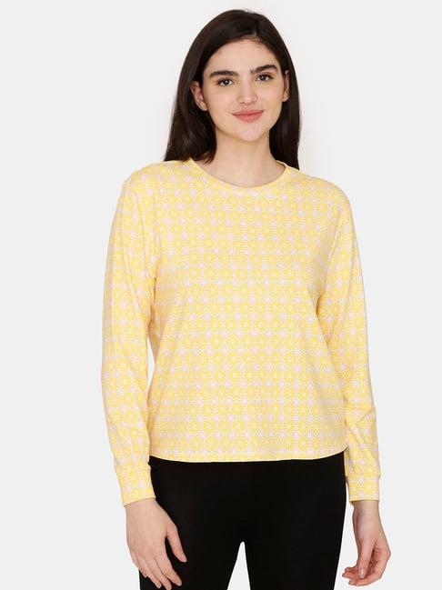 zivame yellow printed top