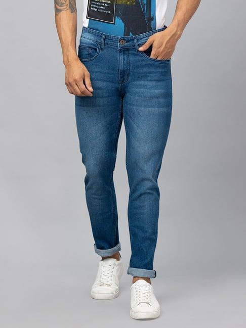 globus dark blue slim fit stretchable jeans