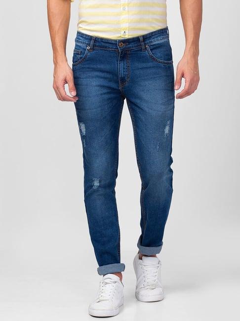 globus blue slim fit stretchable jeans