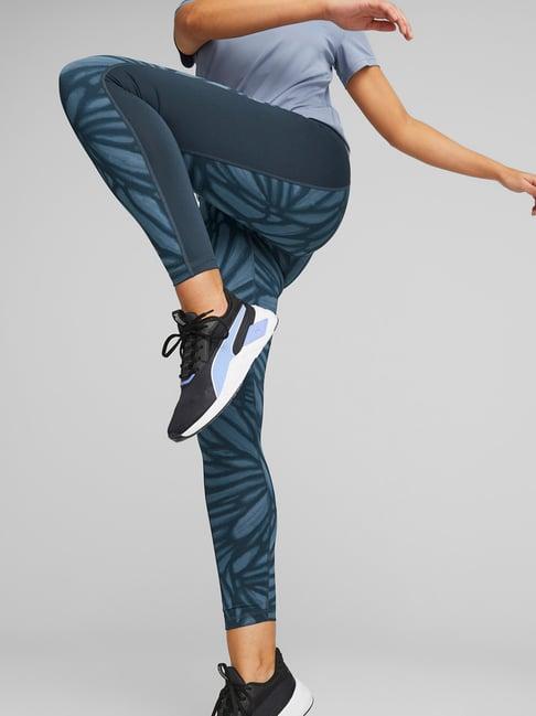 puma blue printed training leggings