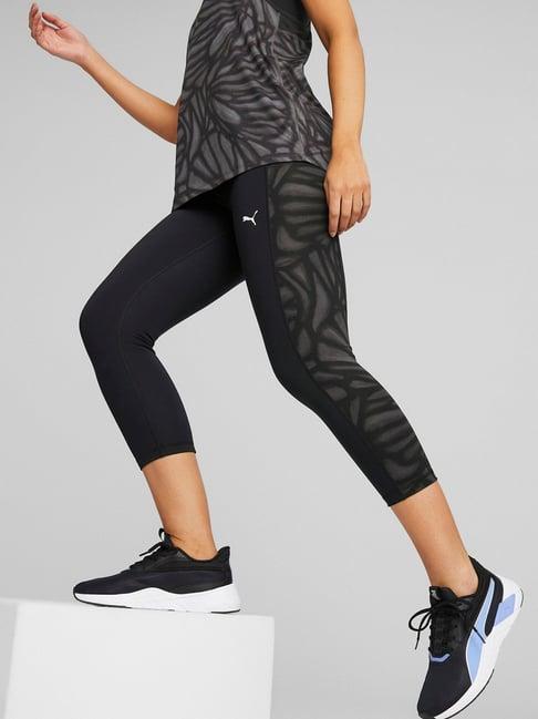 puma black printed tights