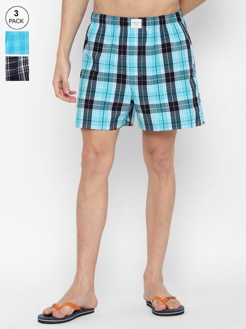 american eagle outfitters multi regular fit checks boxers - pack of 3