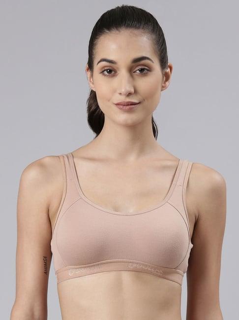 dollar missy beige cotton sports bra