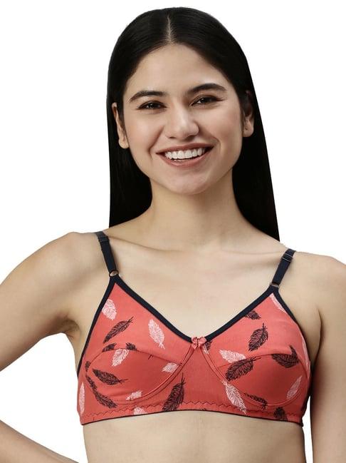 kryptic coral cotton printed medium coverage bralette bra