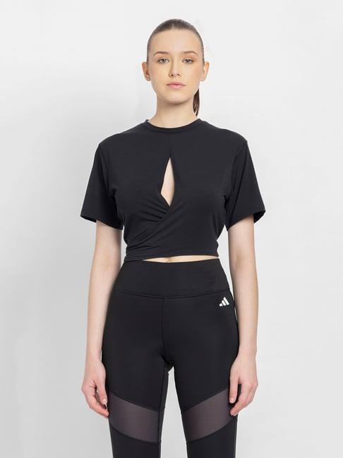 adidas black crop top