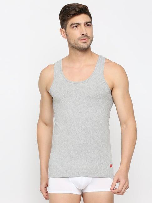 underjeans by spykar grey regular fit vest