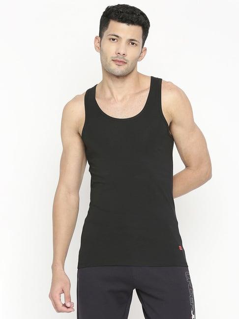 underjeans by spykar black regular fit vest