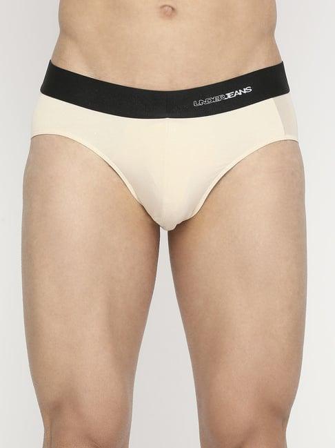 underjeans by spykar beige regular fit briefs