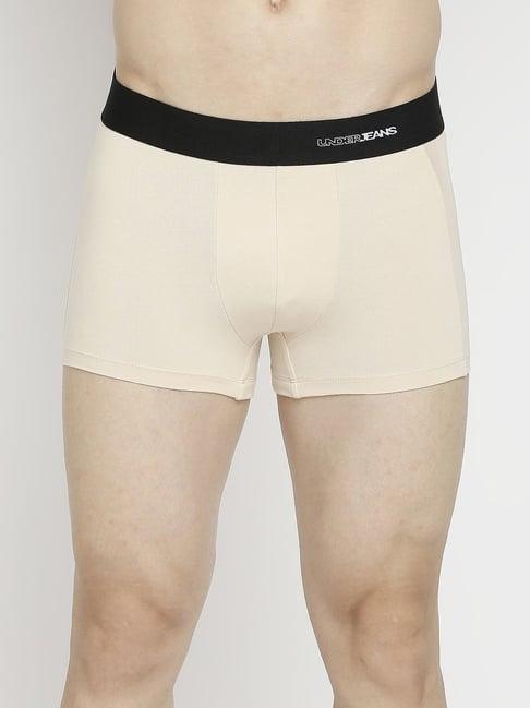 underjeans by spykar beige regular fit trunks